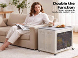 Artiss Foldable Storage Cabinet Stackable Box 2 Doors Rolling Organiser White SC-BOX-2D-5843-GR