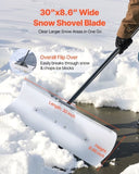 VEVOR Snow Pusher Shovel, 76.2 cm Outdoor Snowplow Shovel with Ergonomic Grip, HDPE Plastic Blade, V952-WLKSL3035INC7ZY9Y001V0
