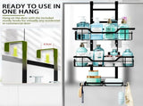 CARLA HOME Over the Door 3-tier Shower Caddy Organizer Shelf with Hooks for Bathroom V178-36182