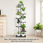 SOGA 8 Tier 9 Pots Black Metal Plant Stand Flowerpot Display Shelf Rack Indoor Home Office Decor FPOTH06