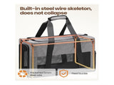 Sturdy & Breathable Pet Carrier for Small Cats & Dogs - Collapsible Travel Bag with Steel Frame, V888-ELOSUNG35871