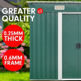 4ft x 8ft Garden Shed Flat Roof Outdoor Storage - Green GSF-BSW-48N-GN