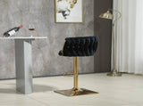 SERENIT Modern Velvet Breakfast Bar Stools Swivel Barstools Adjustable Counter Stools with Backrest V255-SE-GP1782-BLACK