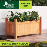 Green Fingers Garden Bed 60x30x33cm Wooden Planter Box Raised Container Growing GARDEN-WOOD-BOX-60