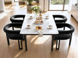 Artiss Dining Chairs Set of 4 Velvet Upholstered Barrel Chairs with Curved Armrests & Back Black UPHO-C-DIN-2553-BKX4