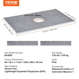 VEVOR Shower Curb Kit, 1524x965mm Shower Pan Kit with 160mm Central Drain, Lightweight EPS Shower V952-LYAZDB6038YCSTGNWV0