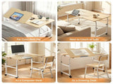 Artiss Mobile Laptop Desk Overbed Table Adjustable Computer Stand Bedside Cart LD-FWS10-2-MA