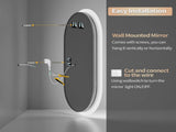 Interior Ave - 60 x 120cm Oval Frameless LED Bathroom Mirror V355-IA-OWM-60120