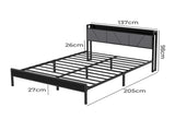 Levede Double Bed Frame Steel Base with Headboard Grey BF1082-D-DG-AU
