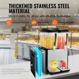 Commercial Beverage Dispenser, 2 Tanks 12 L Per Tank Juice Dispenser, 286W Stainless Steel Ice Tea V952-SYYLJJBSJXS1NR5MHV3
