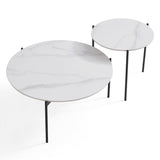 Interior Ave - Bianco Nested Coffee Table Set - White Marble Stone V355-IA-CT12-MB