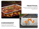 2 PCS Pans Veggie Tray Barbecue Plate Stainless Steel Seafood Storage Multipurpose Trays Outdoor V1369-AZ3-W-17489