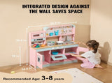 Kitchen Playset Kids Pretend Cooking Play Toy 24 Piece Accessories Pink V952-ZTCFWJTZFSYTB3XWQV9