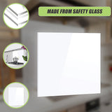 Toughened 90cm x 75cm White Glass Kitchen Splashback V63-828811