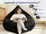 Artiss 3-in-1 Bean Bag Chair for Living Room Convertible Floor Sofa Dark Grey FLOOR-BEAN-3IN1-BK