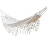 Handmade Boho Large Macrame Fringe 2 Person Double Deluxe Hammock Swing Net Chair for Beach, Yard, V1192-AZ-W-3116