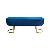 Bench Chair In Blue Velvet Fabric V43-BNC-NORI-BU