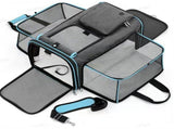 Gray Blue Foldable Portable Pet Carrier Bag - Large Capacity Travel Backpack for Cats and Small V888-ELOSUNG13140
