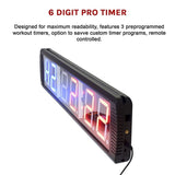 6 Digit Digital Timer Interval Fitness Clock LED Gym Display V63-820533