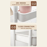 3-Tier Plastic Rolling Utility Cart, Multi-Functional Storage Trolley with Wheels for Office, Living V1192-AZ-W-25477
