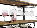 CARLA HOME Large Rack with Glass Holder, Metal Designed Bottle Holder and Wood Countertop for LSB-36267