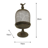 Antique Finish Cloche w Bird 39cm V637-19702CLC