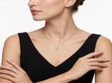 Elevate your everyday elegance with this exquisite 925 Sterling Silver Moissanite Pendant Necklace, V1341-ZY-3BKY52XP-MOISSANITE69MM26PC-PREMIUMS925405CM