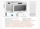 Food Dehydrator Machine, 8 Stainless Steel Trays, 400W Electric Food Dryer with Adjustable V952-SGHGJ400W8CTHLWETV3