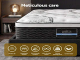 Giselle 32cm Euro Top King Single Mattress 5-Zone and Artiss Boucle Bed Frame Set MABF-0907-DARA-BK-KS