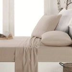 Apartmento Easy-care Micro Flannelette Sheet Set Taupe Single V442-INT-SHEETS-MICROFLANNEL-TAUPE-SB