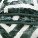 Bloomington 800GSM Greek Key Green Winter Premium Quality 1 Ply Mink Blanket Double V442-IDC-BLANKET-800GSMGREEKKEY-GREEN-DS