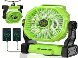 GREEN 2-in-1 Portable Fan & Light, Quiet & Cool for Outdoor Use V1232-BXSFS003