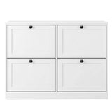 Levede Shoe Cabinet 4 Flip Drawers Vertical Storage Rack Organiser Entryway EA0292-WH-4-AU