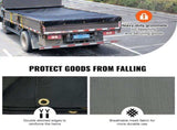Dump Truck Mesh Tarp, 6 x 14 ft, PVC Coated Black Heavy Duty Cover with 5.5" 18oz Double Pocket, V952-KCPVC6X1418OZJELJV0