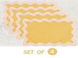 4-piece set of placemats, 13 x 19 inch cotton table mat, washable and heat-resistant table mat, used V1192-AZ-W-6567