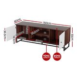 Artiss TV Unit 150cm Storage Shelves Walnut White FUR-U-CT03-TV150-WALWH-AB