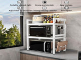 CARLA HOME 3-Tier Microwave Oven Rack with Adjustable Metal Kitchen Shelf Stand for Countertop V178-36338