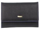 Morrissey Italian Structured Leather Flap Over Ladies Wallet - Black V563-MO-3034-BLK