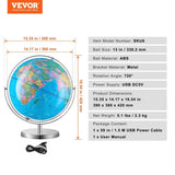 VEVOR Illuminated World Globe with Stand, 330.2 mm, Educational Earth Globe with Stable Heavy Metal V952-DQYJJLFGXZ13SKWELV9