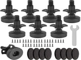 8 Pack Heavy Duty Furniture Levelers, 3/8-16 Adjustable Leg Levelers for Tables Chairs, Black V1188-MS-721-232