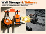 Backpack Leaf Blower Hanger with Tube Hook, Heavy Duty Wall Mount Rack for Garage Organization V1366-AZ2-W-14856