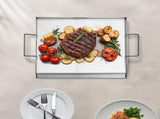 Stainless Steel Griddle, 18x16 inch Universal Flat Top Rectangular Plate, Gas Grill Griddle for BBQ V952-DCJPBXG1816I6OP2EV0