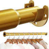 17-84" Closet Rods for Hanging, Stepless Adjustable Metal Closet Rod, 1.3 Inches Heavy Duty V1107-127-23483-GLD5