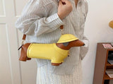 Dachshund Bag Crossbody Bag Travel Bag High Quality Bag Fashion Accessory Pet - Yellow - Size V1347-127-56392-YEL-34-14-10