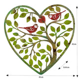 Laser Cut Heart Tree Of Life w Red Birds 45cm V637-71669HRT