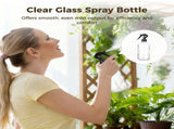 Clear Glass Spray Bottles Set, 17oz Refillable Spray Containers with Trigger Spray Caps, Screw Caps, V1192-AZ-W-18300