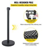Crowd Control Stanchion, Set of 6 Pieces Stanchion Set, Stanchion Set with 6.6 ft/2 m Red V952-GLZHSHDJTZGX6TVTYV0