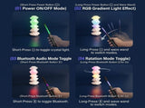 Magic Crystal Sound Lamp with RGB Music Rhythm, Bluetooth Speaker & Remote Control Wand Ambient V1341-ZY-LNB7QKDX-GREEN