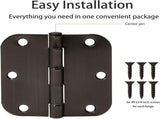 20 Pack Matte Black Door Hinges 3x3 Inch Standard Bedroom Door Hinge,Black Hinges for Interior Doors V1259-DP01-A-3408