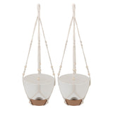2 Pack 10 Inch Self Watering Hanging Planter Plastic Wood Hanging Flower Pot Basket with Drainage V1294-YM0901-3111250073311